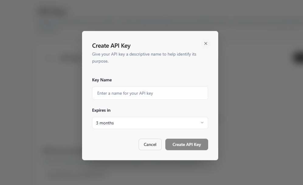Create API Key
