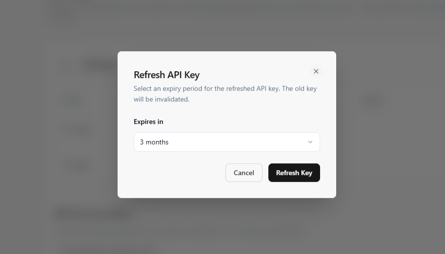 Refresh API Key